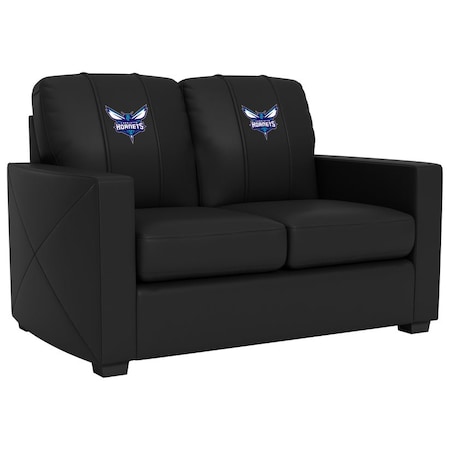 Dreamseat Silver Loveseat with Charlotte Hornets Primary Logo XZ7759003LSCDBK-PSNBA30021